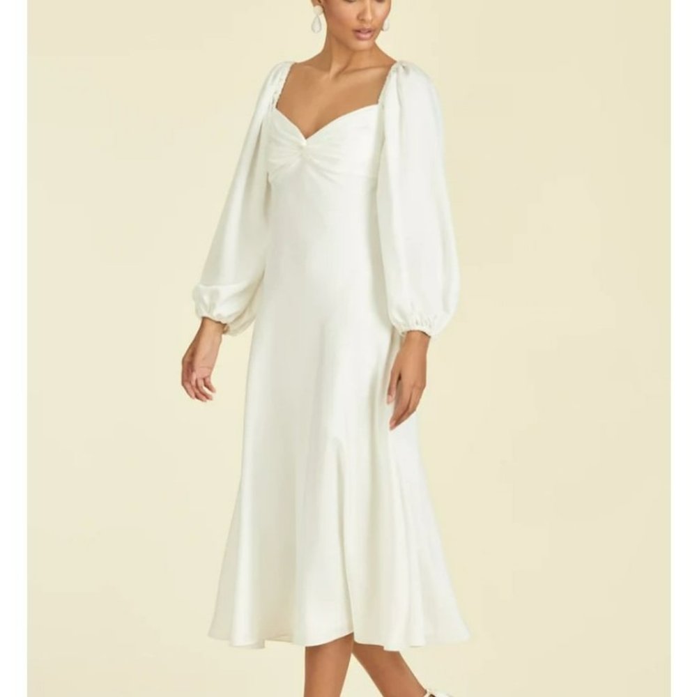 NWT Sachin & Babi Melody Dress in Off White | size 12 | wedding, midi, ivory